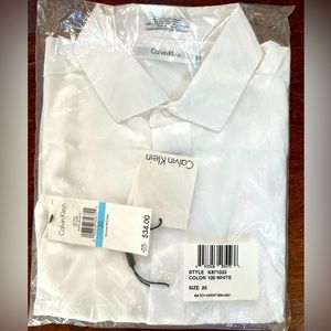 NWT Calvin Klein White Button Down Shirt Size 20